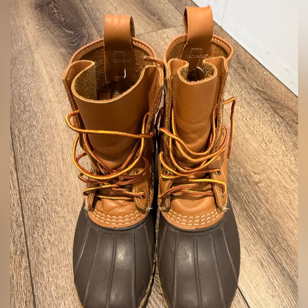LL Bean Brown and Tan Duck Boots